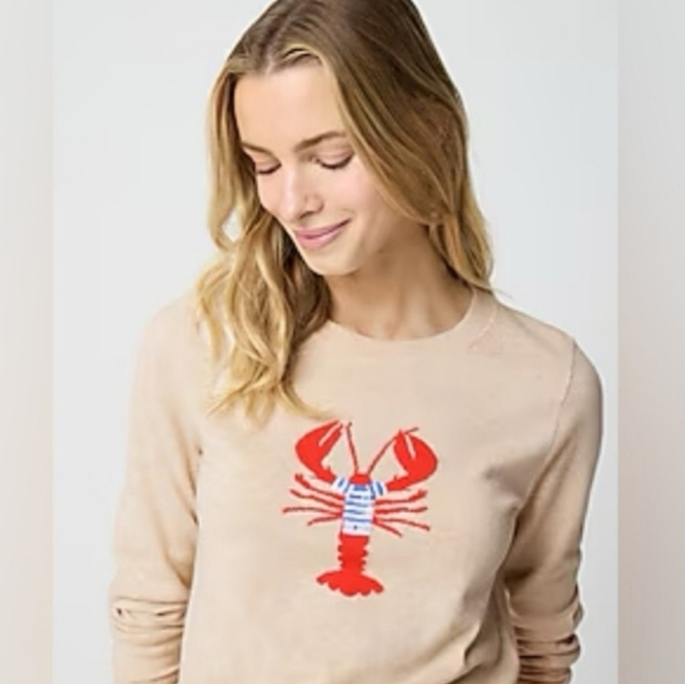 J. Crew Factory Lobster Teddie Sweater - beige - Picture 2 of 11